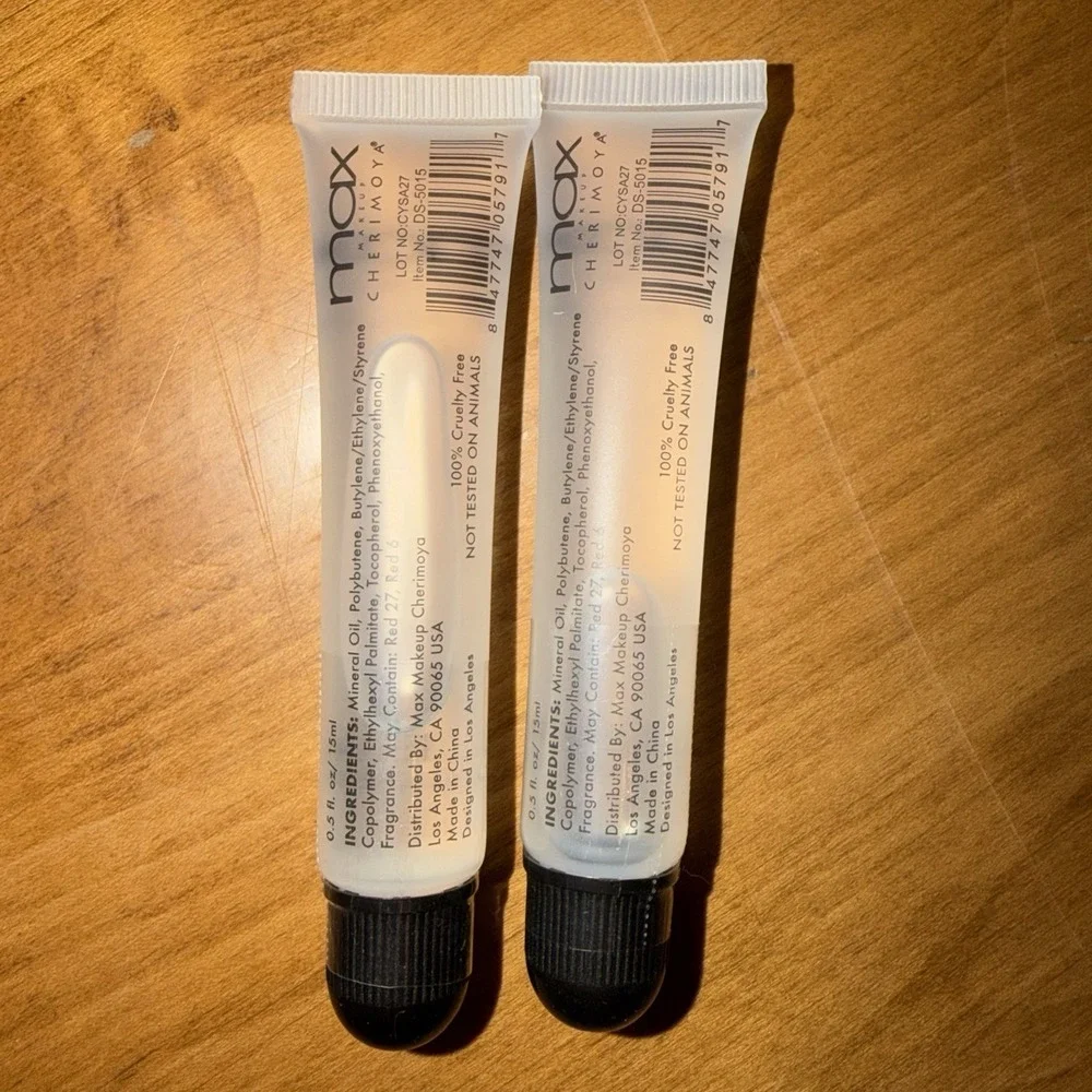NEW Max Makeup Cherimoya Lip Polish Clear Gloss Sealed‎ Lot Of 2